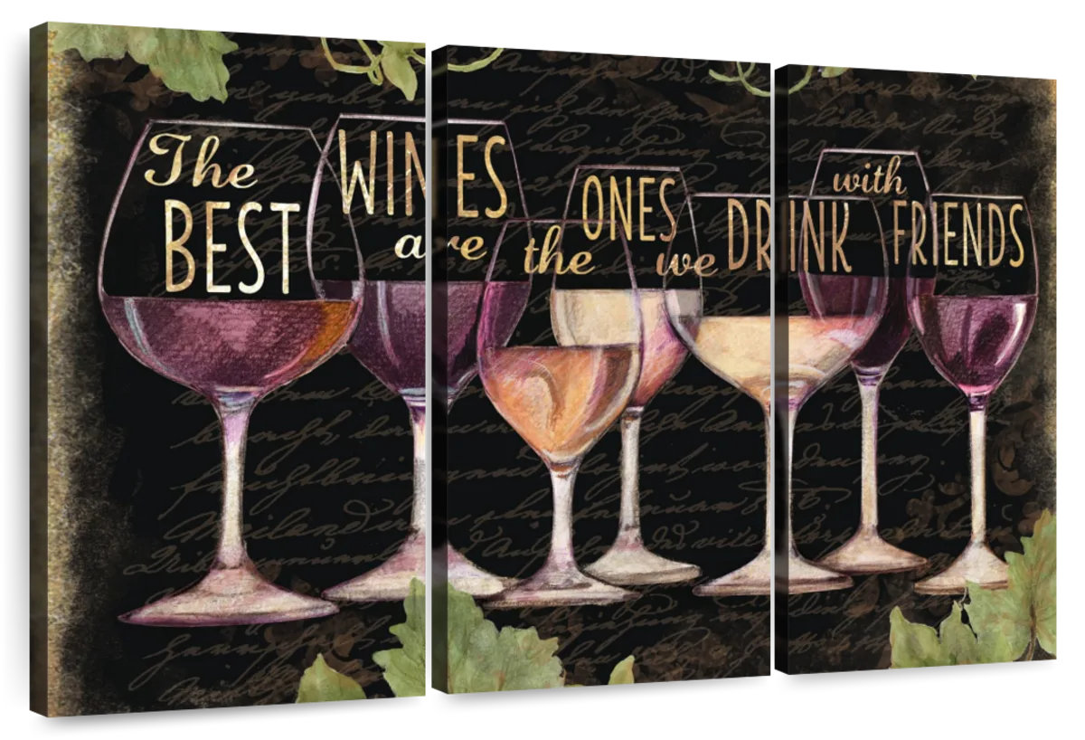 Ebern Designs Tergel Wine Line sur fond noir - Wayfair Canada