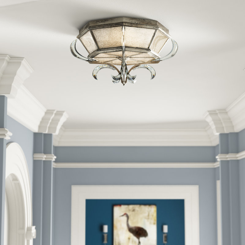 Beveled Arcs 2 - Light Flush Mount, Silver Leaf