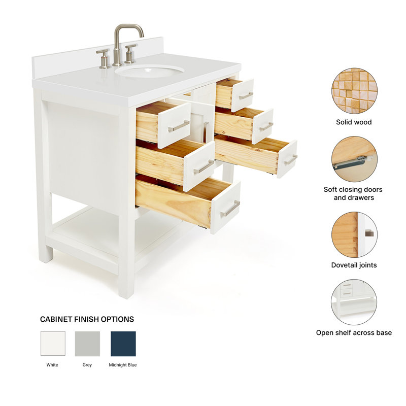 Magnolia Bath Vanity Oval Basin S043SWQ, White, Oval