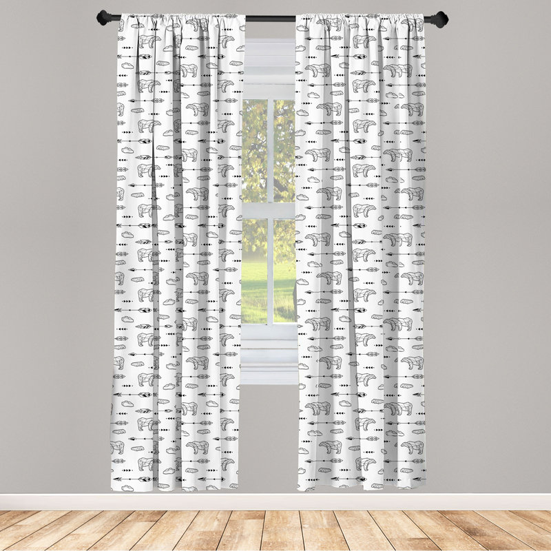 Polar Bear Semi-Sheer Rod Pocket Curtain Panels, 28" x 84"