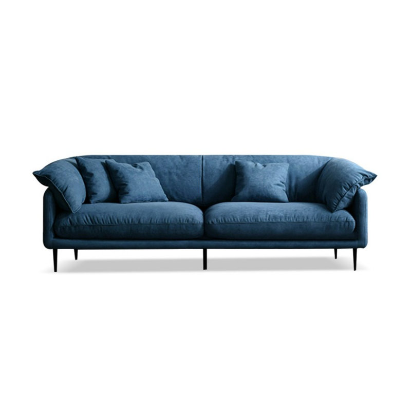 Causeuse-coussin modulaire en polyester bleu, 34,65 po H x 86,61 po L x 37,4 po P, Bleu