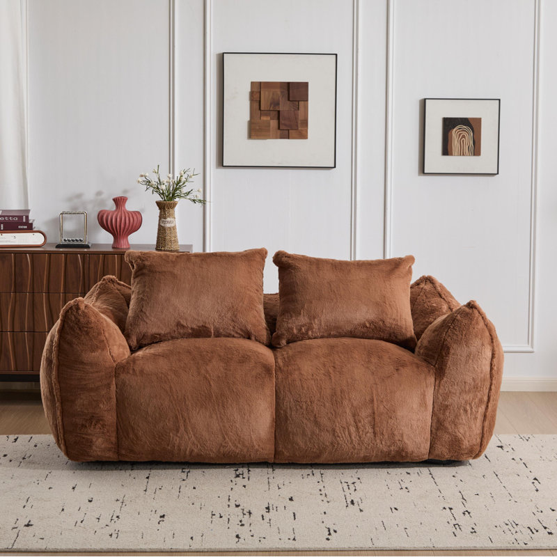Fauteuil à billes, méridienne surdimensionnée avec coussins pour le salon, la chambre à coucher, aucun assemblage requis