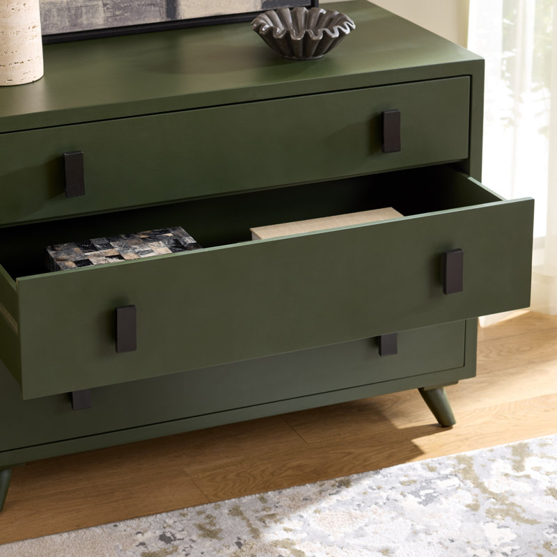 Commode anglaise 3 tiroirs Damanpreet, Dark Green