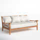 Brunswick 79" Wide Outdoor Teak Patio Daybed with Cushions