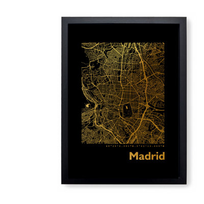 Madrid Map - Single Picture Frame Print