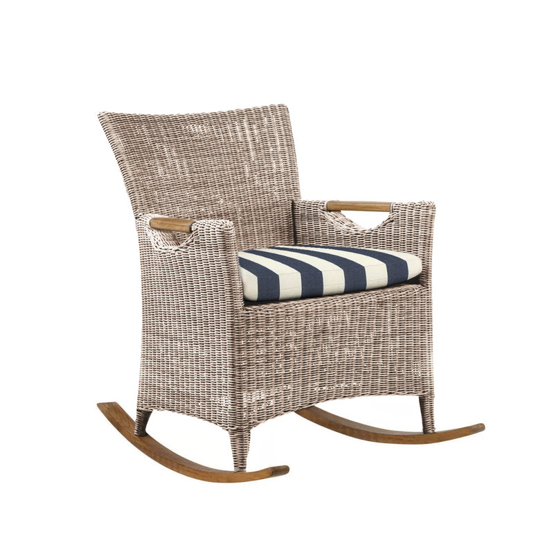 Culebra Outdoor Rocker Chair, Ash, Culebra White