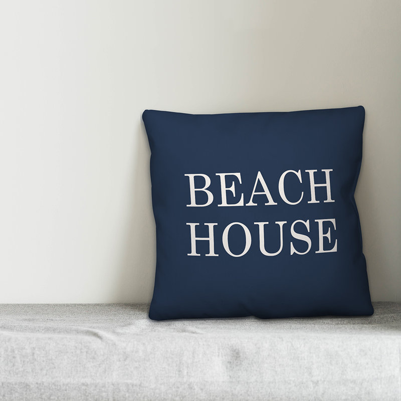  Coussin intérieur / extérieur Beach House, H 20 po x l 20 po, Bleu marine