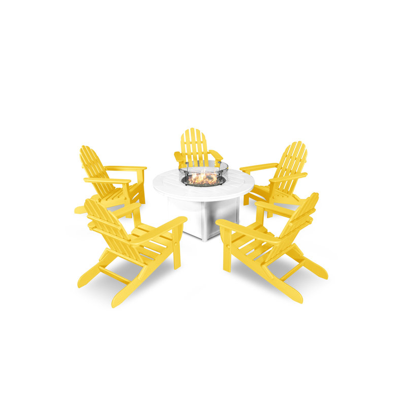Ensemble de conversation POLYWOOD Classic 6 pièces avec foyer, Citron