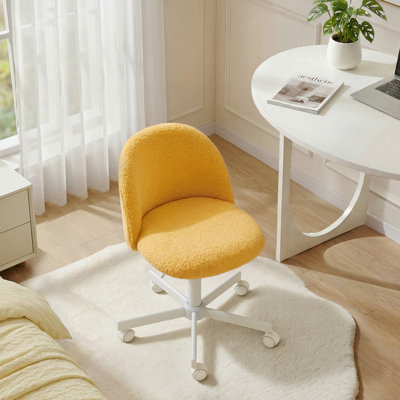 Petit fauteuil de bureau ergonomique en molleton Modern Teddy