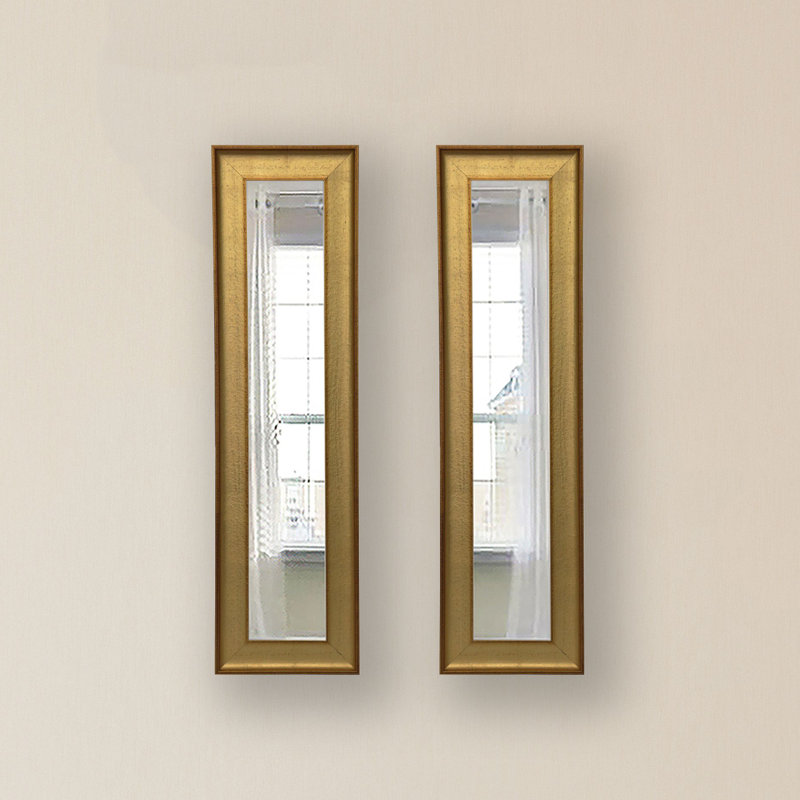 Truluck Solid Wood Flat Wall Mirror, 33.5" H x 7.5" W