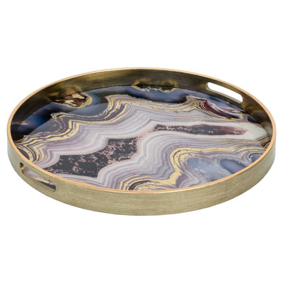 Benavides Glass and Resin Decorative Tray