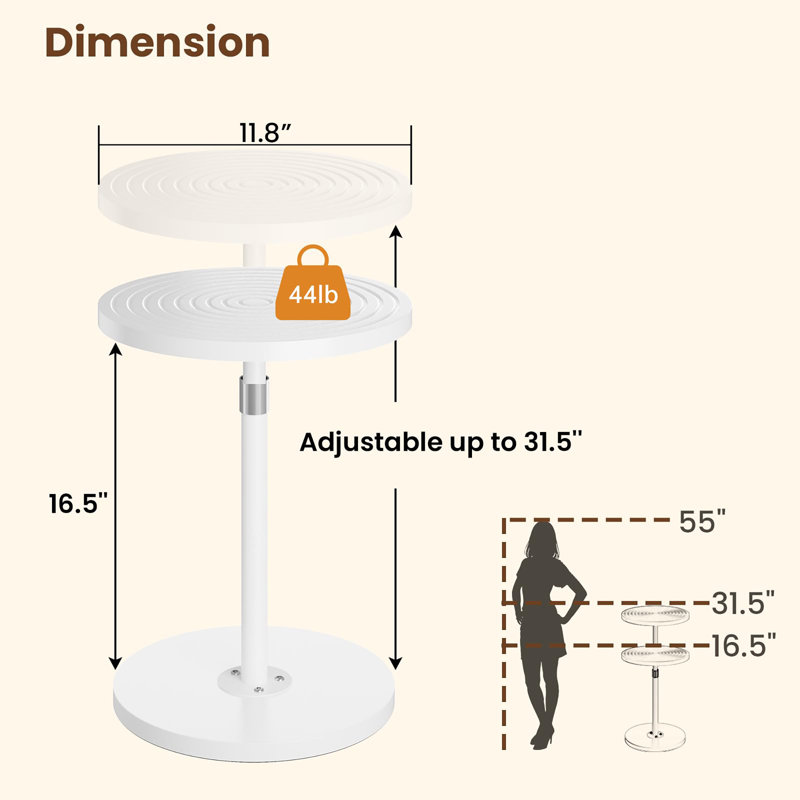 Table d'appoint ronde, Blanc