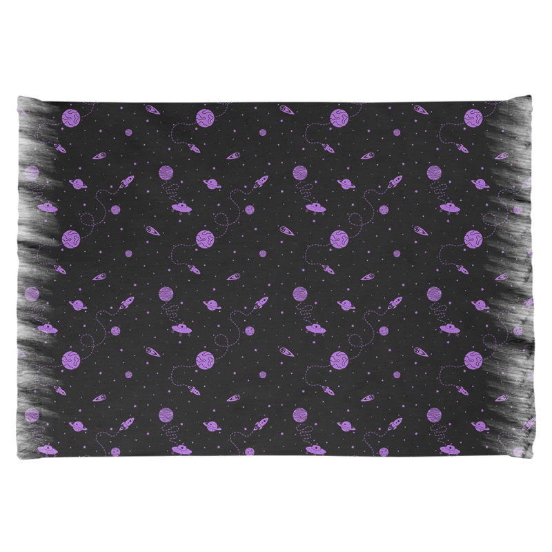 Tapis noir / mauve à motif de l'espace Mcguigan, Oui