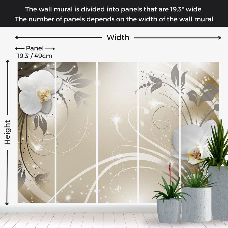 Murale Peel & Stick Glam - Danse dorée, L 100 po x l 135 po
