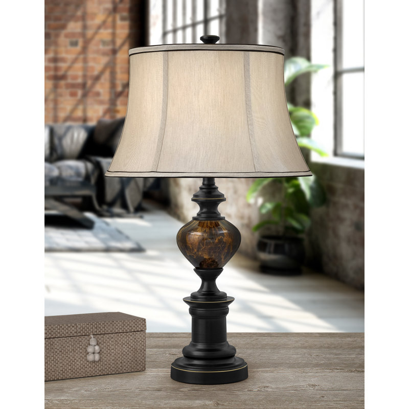 Ensemble de lampe de table en bronze Madison 28 po Argos, Crème