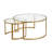 Lauretta 36" Glass And Steel Round Nested Coffee Tables-2141362530