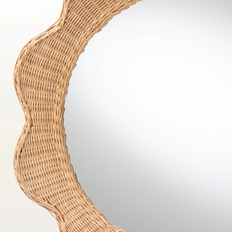 Miroir mural Gala Natural Rattan, Rond