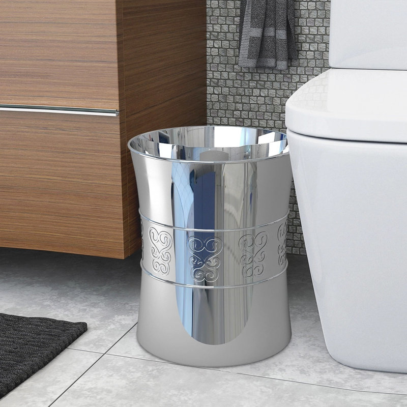 Corbeille en métal, 7 pte, finition chrome