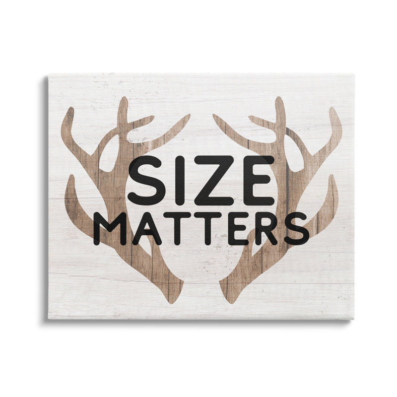 «Taille Matters», impression de bois rustique rustique par Lil 'Rue - impression, Toile tendue, L 20 po x H 16 po