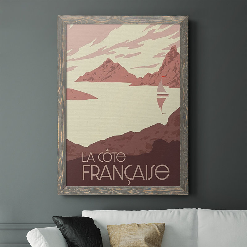 French Coast II, reproduction d'art sur toile, H 43,5 po x l 31,5 po x P 1 po, gris