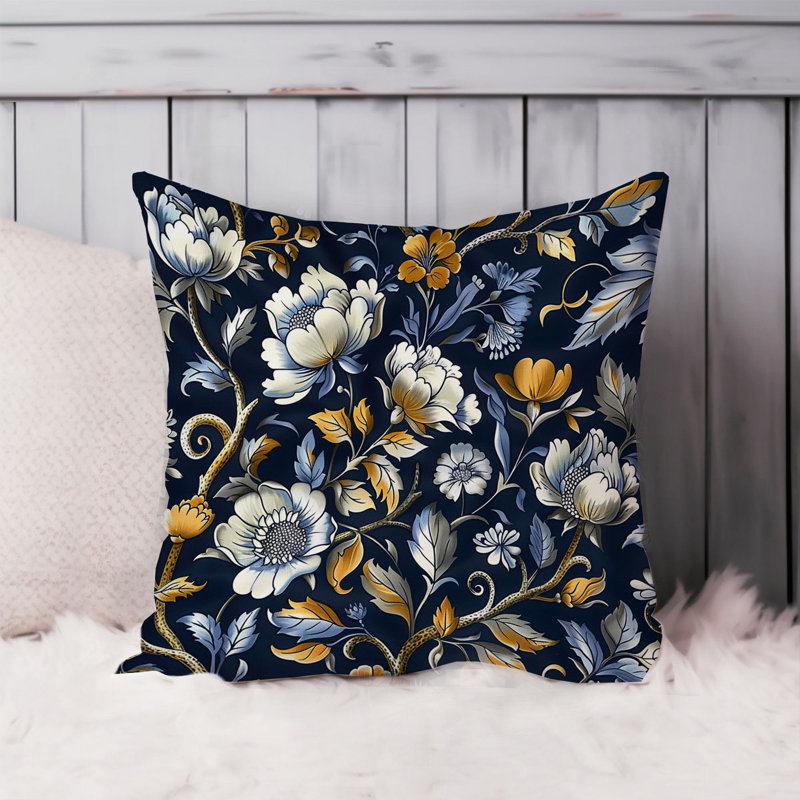 Animals William Morris Birds Damask Pattern I Cottage, Botanical William Morris Blue XI Classic, 16" H x 16" W
