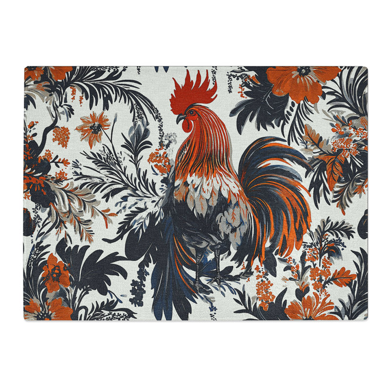 Rooster Design Vol.2  Glass Chopping Board
