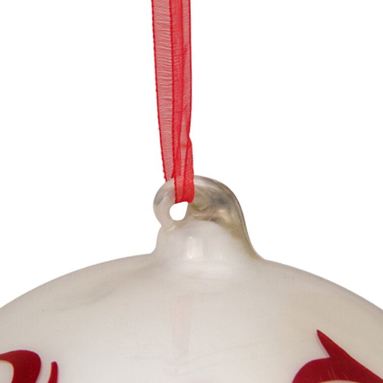 R N' Ds Christmas Snowflake Ball Ornaments - Red And White - 76