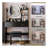 17" Round LED Mirror Vanity Table + Soft Cushion Stool Set, Large Mirror, Touch Switch, 3 Colors, Adjustable Brightness, Large Desktop, Multi-Layer High Capacity Storage, Suitable For Small Space-510736836