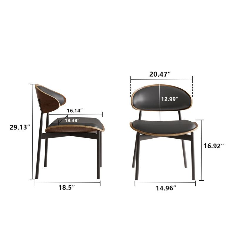 Ensemble de table et chaises Knighton, Noir, 7 pièces : table, 6 chaises