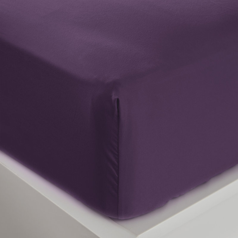 Microfiber Percale Sheet Set, Queen Sheet Set + Fitted Sheet + 2 Pillowcases, Purple