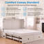 Lit escamotable 2 en 1, format double et grand lit avec station de recharge-408390852