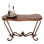 Freeform Mesquite Console Table: Handcrafted Rustic Entryway Table With Iron Base