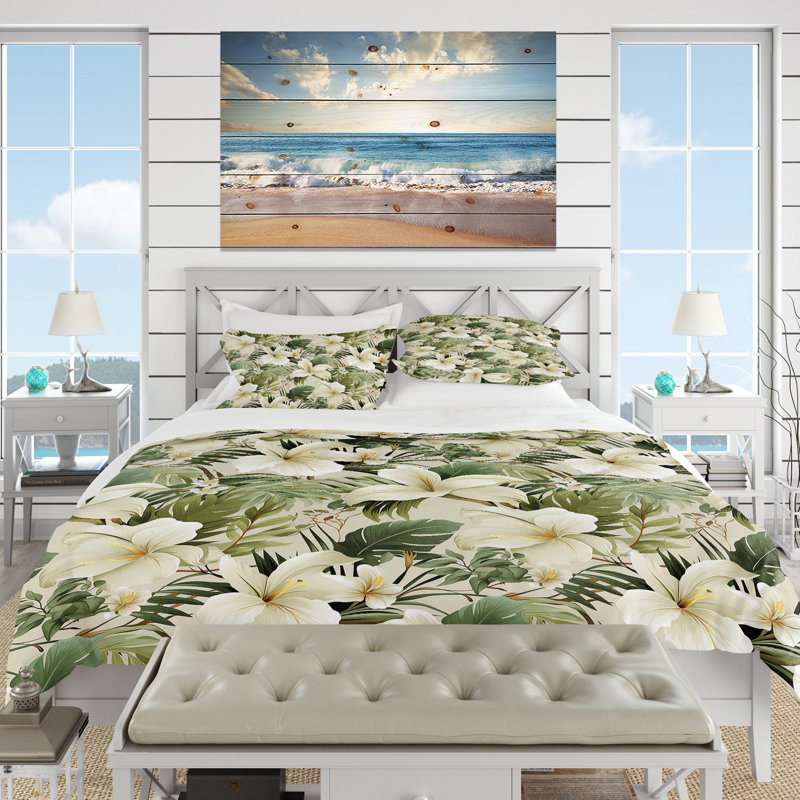 Ensemble de housse de couette Neutral Oasis Ii, Housse de couette pour très grand lit et 2 très
