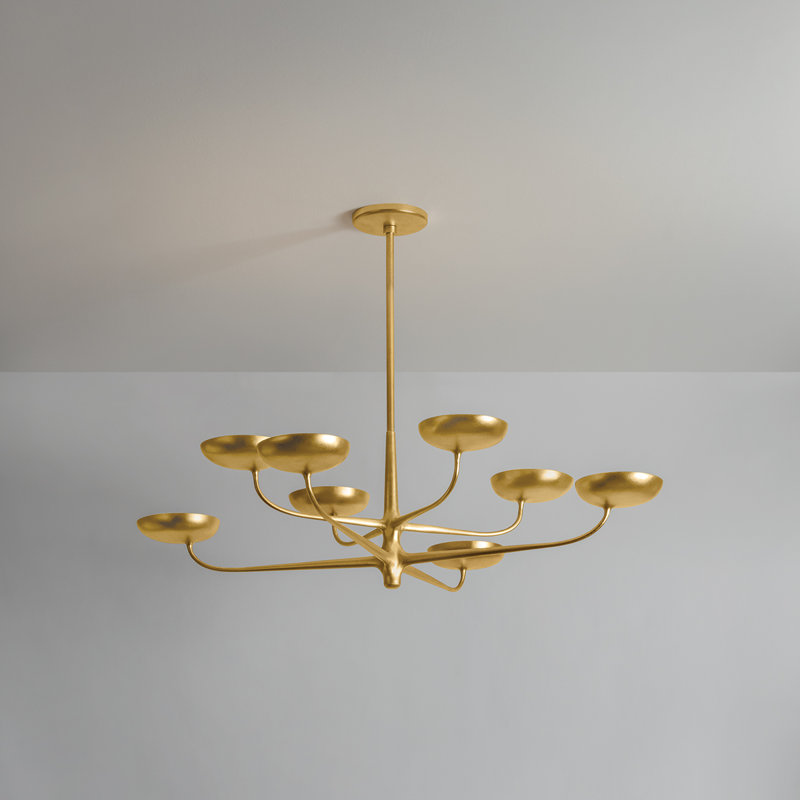 Taormina Chandelier in Vintage Gold Leaf, 13" H x 45" W x 45" D, 8 Lights