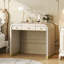 Bureau de coiffeuse classique en bois avec miroir rabattable, coiffeuse 3 en 1 avec 2 tiroirs et espace de rangement pour la chambre à coucher-906202488