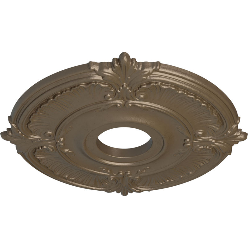 Médaillon de plafond H 18 po x l 18 po x P 0,625 po Attica, Argent chaleureux