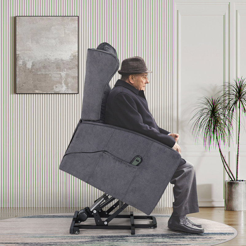 Fauteuil inclinable électrique classique avec télécommande, poche latérale