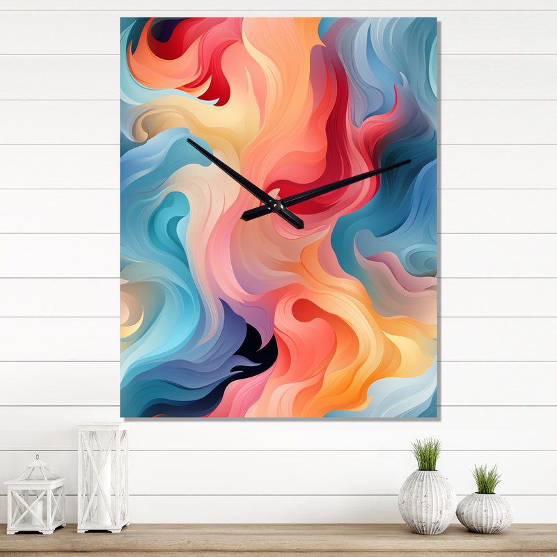 Jaramy - Horloge murale abstraite, H 32 po x l 16 po x P 1 po
