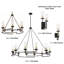 6 - Light Dimmable Wagon Wheel Chandelier