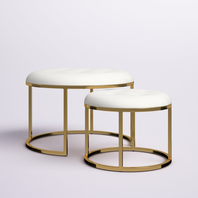 Tellaro Coffee Table, Cream White, Gold