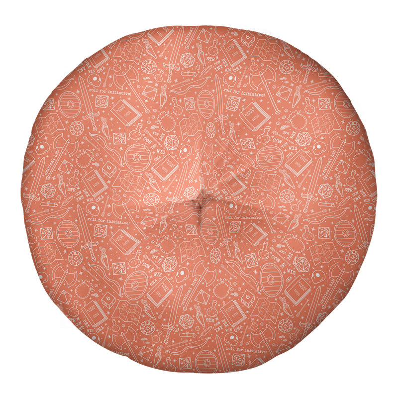 Coussin de sol Katelyn Elizabeth, 30 po x 30 po, Orange/Blanc