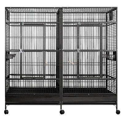 Chikatara Enormous 74" Iron Flat Top Floor Bird Cage with Wheels