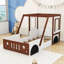 Lit plateforme simple en bois en forme de voiture pour garçons, filles et adolescents