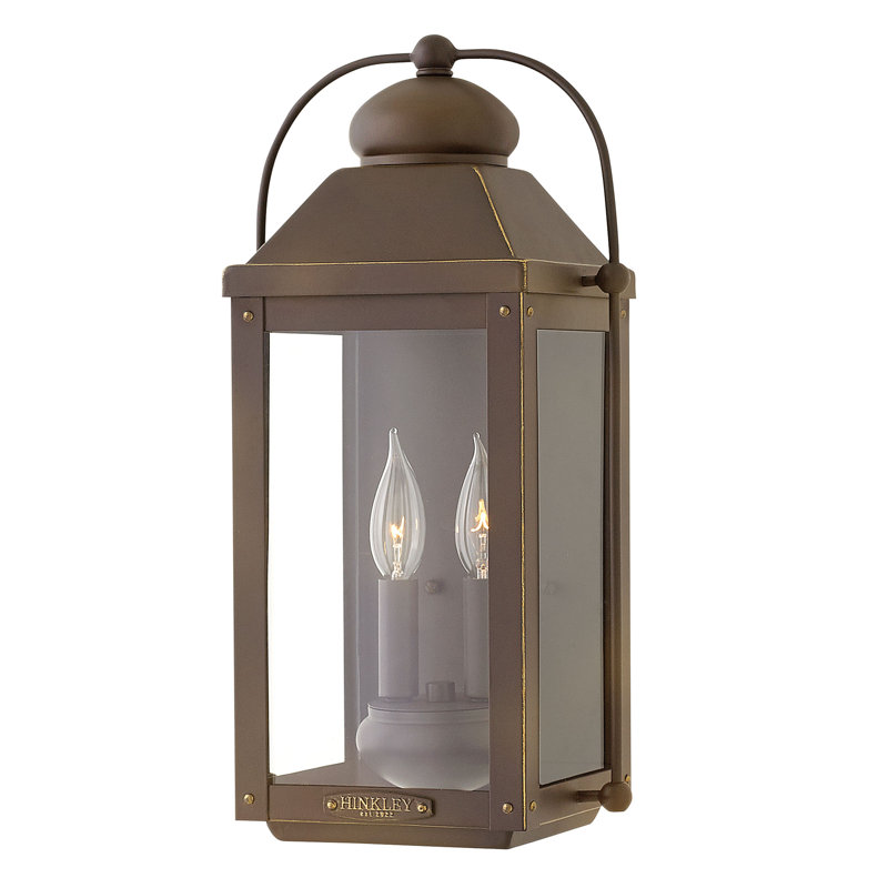 Anchorage 2-Light Outdoor Flush Mount, Aged Zinc, 17.8" H x 9.3" W x 7.8" D, 2 Lights