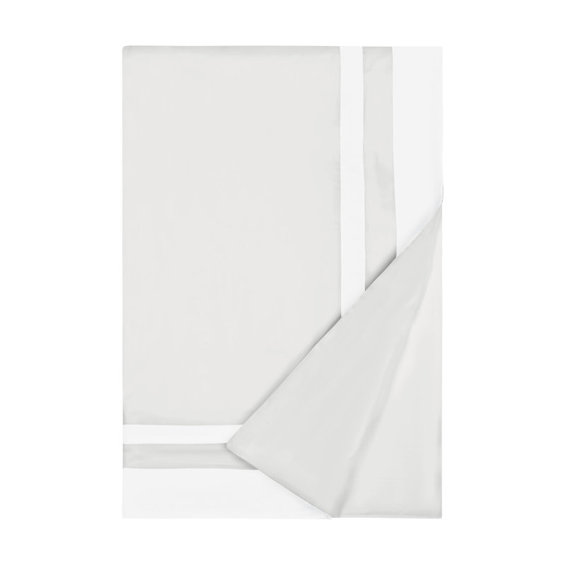 Savoy Duvet Cover, Oyster/White, California King Duvet Cover