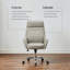 Fauteuil de bureau ergonomique à dossier haut COLAMY en cuir kaki-134973755