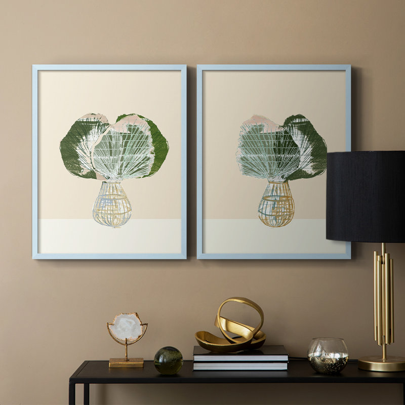 Impression sur toile I-Premium tissée à motif de feuilles tropicales - prête à être accrochée - aucun clou requis - aucun clou requis