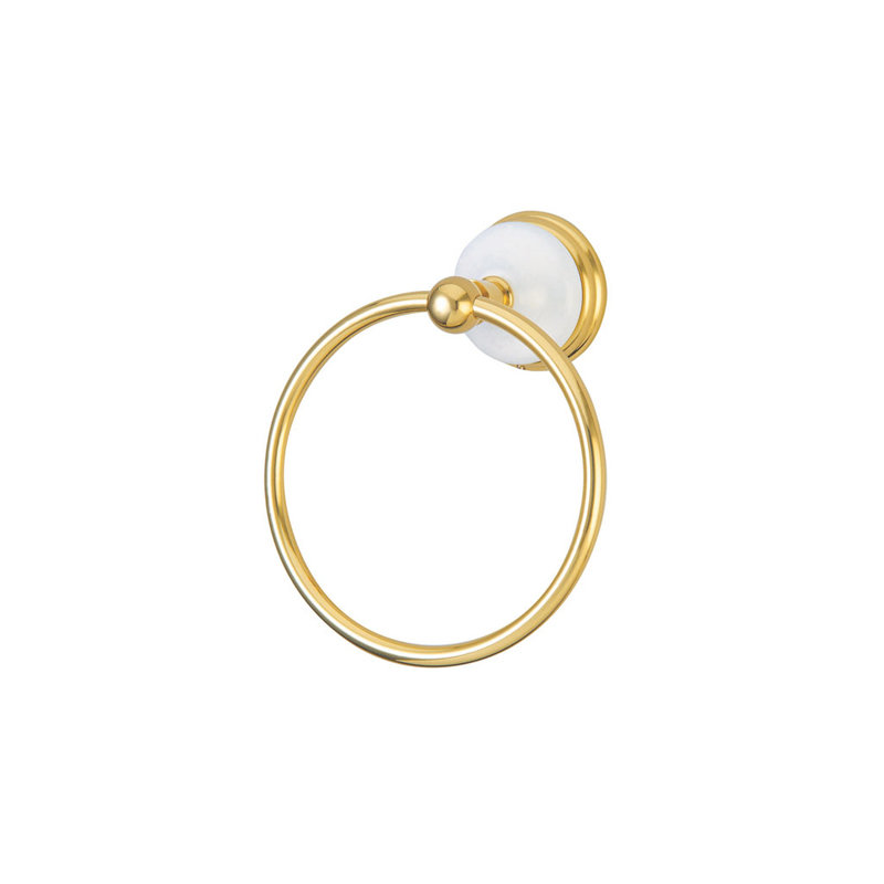 Victorian Hot Springs Towel Ring, Polished Brass