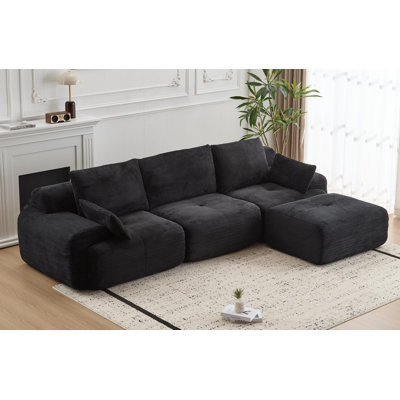 Pet-Friendly Cloud Modular Sectional Sofa,Modern Memory Foam Compressed Sofa,Large 3 Seats Sectional Couches