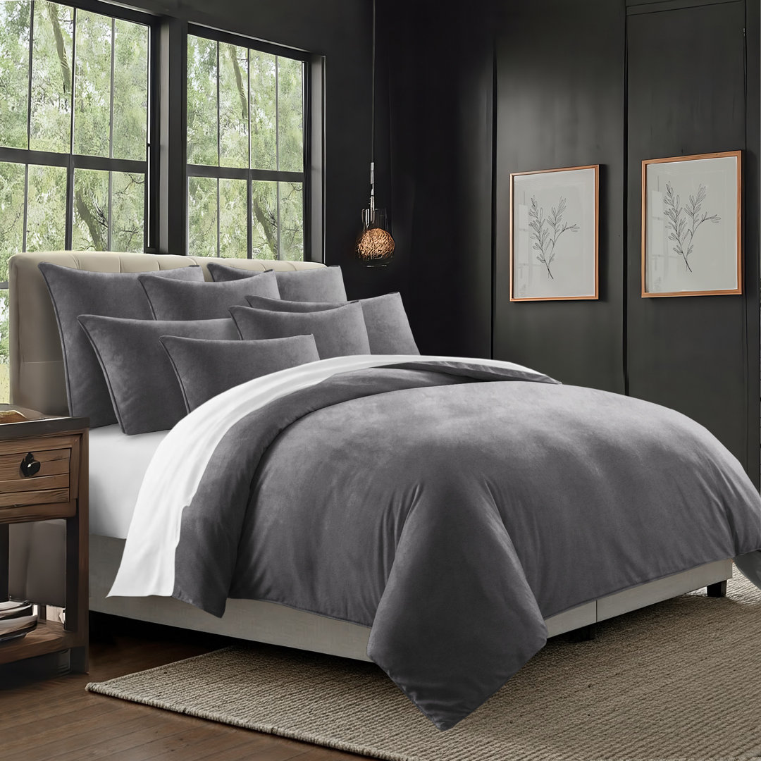 Cascade Velvet Solid Colour Duvet Cover Set 8 Piece 6ix Tailors Fine Linens 